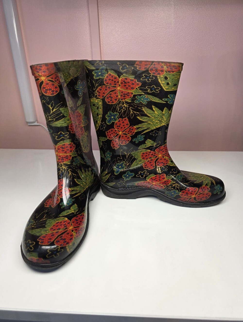 Sloggers Tropical Floral Mid-Calf Rain Boots Women’s 8
